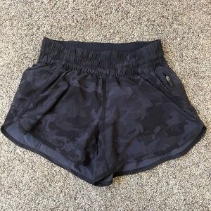 Lululemon Athletica Black Camo Athletic Shorts